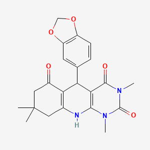5-(1,3-benzodioxol-5-yl)-1,3,8,8-tetramethyl-5,8,9,10-tetrahydropyrimido[4,5-b]quinoline-2,4,6(1H,3H,7H)-trione