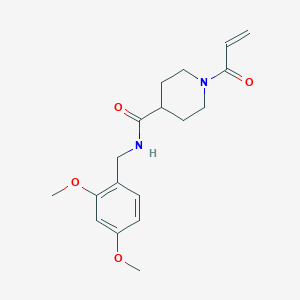 molecular formula C18H24N2O4 B2862222 N-[(2,4-Dimethoxyphenyl)methyl]-1-prop-2-enoylpiperidine-4-carboxamide CAS No. 2361725-14-4