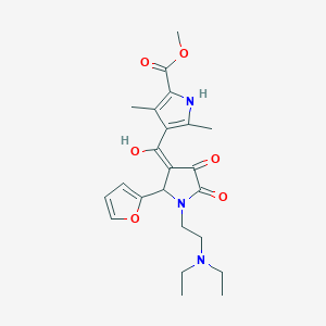molecular formula C23H29N3O6 B2862227 methyl 4-(1-(2-(diethylamino)ethyl)-2-(furan-2-yl)-4-hydroxy-5-oxo-2,5-dihydro-1H-pyrrole-3-carbonyl)-3,5-dimethyl-1H-pyrrole-2-carboxylate CAS No. 586984-49-8
