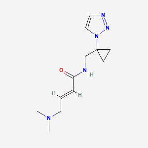 (E)-4-(Dimethylamino)-N-[[1-(triazol-1-yl)cyclopropyl]methyl]but-2-enamide