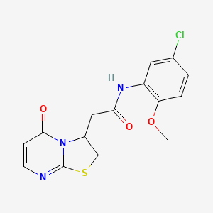 molecular formula C15H14ClN3O3S B2862238 N-(5-chloro-2-methoxyphenyl)-2-(5-oxo-3,5-dihydro-2H-thiazolo[3,2-a]pyrimidin-3-yl)acetamide CAS No. 953189-99-6