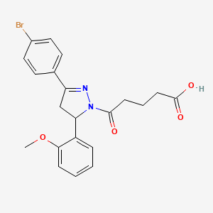 5-(3-(4-bromophenyl)-5-(2-methoxyphenyl)-4,5-dihydro-1H-pyrazol-1-yl)-5-oxopentanoic acid