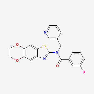 N-(6,7-dihydro-[1,4]dioxino[2',3':4,5]benzo[1,2-d]thiazol-2-yl)-3-fluoro-N-(pyridin-3-ylmethyl)benzamide