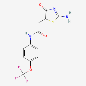 2-(2-imino-4-oxothiazolidin-5-yl)-N-(4-(trifluoromethoxy)phenyl)acetamide