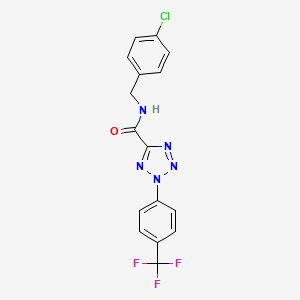 molecular formula C16H11ClF3N5O B2862246 N-(4-chlorobenzyl)-2-(4-(trifluoromethyl)phenyl)-2H-tetrazole-5-carboxamide CAS No. 1396781-99-9