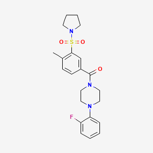 (4-(2-Fluorophenyl)piperazin-1-yl)(4-methyl-3-(pyrrolidin-1-ylsulfonyl)phenyl)methanone