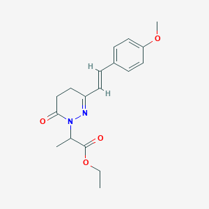 molecular formula C18H22N2O4 B2862250 ethyl 2-[3-(4-methoxystyryl)-6-oxo-5,6-dihydro-1(4H)-pyridazinyl]propanoate CAS No. 1164553-06-3