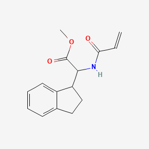 molecular formula C15H17NO3 B2862257 Methyl 2-(2,3-dihydro-1H-inden-1-yl)-2-(prop-2-enoylamino)acetate CAS No. 2411193-97-8