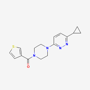 molecular formula C16H18N4OS B2862271 (4-(6-Cyclopropylpyridazin-3-yl)piperazin-1-yl)(thiophen-3-yl)methanone CAS No. 2034493-60-0