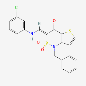 (3Z)-1-benzyl-3-{[(3-chlorophenyl)amino]methylidene}-1H-thieno[3,2-c][1,2]thiazin-4(3H)-one 2,2-dioxide