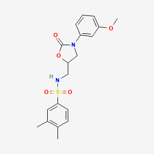 molecular formula C19H22N2O5S B2862274 N-((3-(3-methoxyphenyl)-2-oxooxazolidin-5-yl)methyl)-3,4-dimethylbenzenesulfonamide CAS No. 954654-07-0