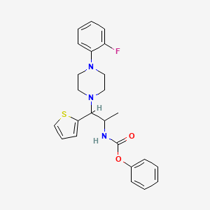 Phenyl (1-(4-(2-fluorophenyl)piperazin-1-yl)-1-(thiophen-2-yl)propan-2-yl)carbamate