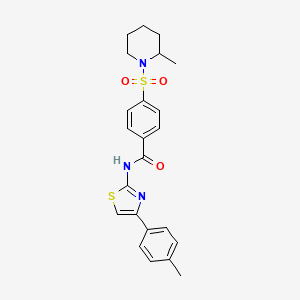 4-((2-methylpiperidin-1-yl)sulfonyl)-N-(4-(p-tolyl)thiazol-2-yl)benzamide