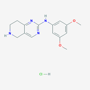 molecular formula C15H19ClN4O2 B2862301 N-(3,5-Dimethoxyphenyl)-5,6,7,8-tetrahydropyrido[4,3-d]pyrimidin-2-amine;hydrochloride CAS No. 1215767-36-4