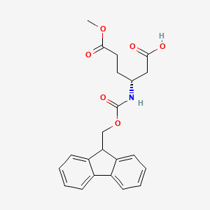 molecular formula C22H23NO6 B2862310 (3R)-3-(9H-Fluoren-9-ylmethoxycarbonylamino)-6-methoxy-6-oxohexanoic acid CAS No. 2243501-52-0