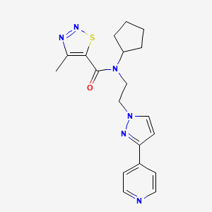 N-cyclopentyl-4-methyl-N-(2-(3-(pyridin-4-yl)-1H-pyrazol-1-yl)ethyl)-1,2,3-thiadiazole-5-carboxamide