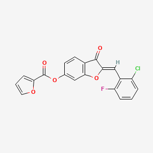 (Z)-2-(2-chloro-6-fluorobenzylidene)-3-oxo-2,3-dihydrobenzofuran-6-yl furan-2-carboxylate
