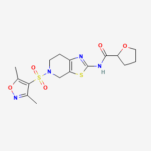 molecular formula C16H20N4O5S2 B2862323 N-(5-((3,5-dimethylisoxazol-4-yl)sulfonyl)-4,5,6,7-tetrahydrothiazolo[5,4-c]pyridin-2-yl)tetrahydrofuran-2-carboxamide CAS No. 1396808-34-6