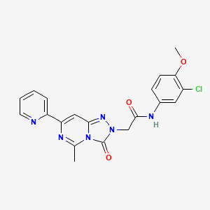molecular formula C20H17ClN6O3 B2862330 N-(3-chloro-4-methoxyphenyl)-2-[5-methyl-3-oxo-7-(pyridin-2-yl)-2H,3H-[1,2,4]triazolo[4,3-c]pyrimidin-2-yl]acetamide CAS No. 1251557-90-0