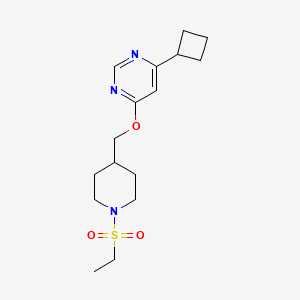 4-Cyclobutyl-6-[(1-ethylsulfonylpiperidin-4-yl)methoxy]pyrimidine