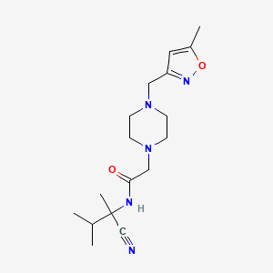 molecular formula C17H27N5O2 B2862339 N-(1-cyano-1,2-dimethylpropyl)-2-{4-[(5-methyl-1,2-oxazol-3-yl)methyl]piperazin-1-yl}acetamide CAS No. 1211799-75-5
