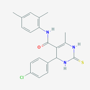 molecular formula C20H20ClN3OS B2862347 4-(4-chlorophenyl)-N-(2,4-dimethylphenyl)-6-methyl-2-thioxo-1,2,3,4-tetrahydropyrimidine-5-carboxamide CAS No. 379252-43-4