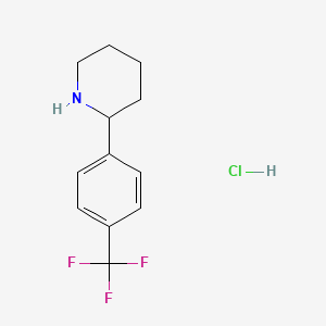 molecular formula C12H15ClF3N B2862353 2-(4-三氟甲基苯基)哌啶盐酸盐 CAS No. 1187173-78-9