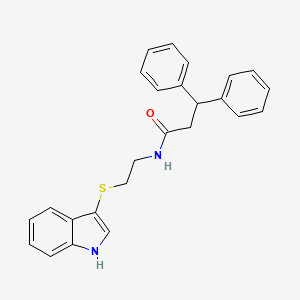 N-[2-(1H-indol-3-ylsulfanyl)ethyl]-3,3-diphenylpropanamide