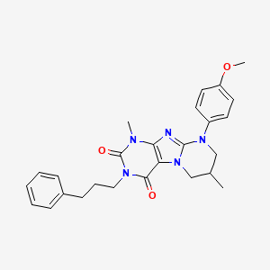 9-(4-methoxyphenyl)-1,7-dimethyl-3-(3-phenylpropyl)-7,8-dihydro-6H-purino[7,8-a]pyrimidine-2,4-dione