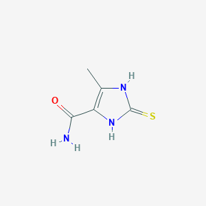 molecular formula C5H7N3OS B028624 5-Methyl-2-sulfanylidene-1,3-dihydroimidazole-4-carboxamide CAS No. 109777-65-3