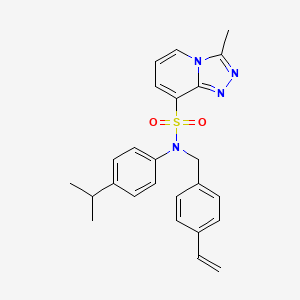 molecular formula C25H26N4O2S B2862418 N-[(4-ethenylphenyl)methyl]-3-methyl-N-[4-(propan-2-yl)phenyl]-[1,2,4]triazolo[4,3-a]pyridine-8-sulfonamide CAS No. 1251694-95-7