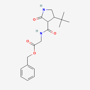 molecular formula C18H24N2O4 B2862449 Benzyl 2-[(4-tert-butyl-2-oxopyrrolidin-3-yl)formamido]acetate CAS No. 2097857-43-5
