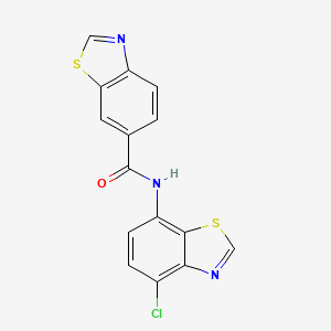 molecular formula C15H8ClN3OS2 B2862470 N-(4-chloro-1,3-benzothiazol-7-yl)-1,3-benzothiazole-6-carboxamide CAS No. 941892-62-2