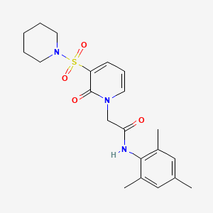 molecular formula C21H27N3O4S B2862490 N-mesityl-2-(2-oxo-3-(piperidin-1-ylsulfonyl)pyridin-1(2H)-yl)acetamide CAS No. 1251628-17-7