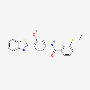 molecular formula C22H18N2O2S2 B2862496 N-[4-(1,3-benzothiazol-2-yl)-3-hydroxyphenyl]-3-(ethylsulfanyl)benzamide CAS No. 946320-27-0