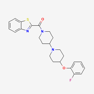 molecular formula C24H26FN3O2S B2862507 Benzo[d]thiazol-2-yl(4-(2-fluorophenoxy)-[1,4'-bipiperidin]-1'-yl)methanone CAS No. 1705091-70-8
