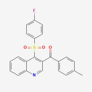 molecular formula C23H16FNO3S B2862514 4-(4-FLUOROBENZENESULFONYL)-3-(4-METHYLBENZOYL)QUINOLINE CAS No. 895647-52-6