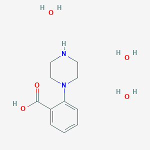 molecular formula C11H20N2O5 B2862568 2-(1-Piperazinyl)benzoic acid trihydrate CAS No. 1185169-24-7