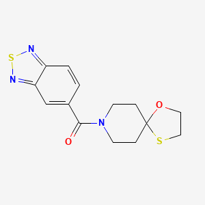 molecular formula C14H15N3O2S2 B2862579 Benzo[c][1,2,5]thiadiazol-5-yl(1-oxa-4-thia-8-azaspiro[4.5]decan-8-yl)methanone CAS No. 1351609-94-3