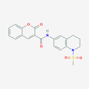 molecular formula C20H18N2O5S B2862624 N-(1-methanesulfonyl-1,2,3,4-tetrahydroquinolin-6-yl)-2-oxo-2H-chromene-3-carboxamide CAS No. 941971-96-6