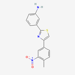 molecular formula C16H13N3O2S B2862638 3-(4-(4-Methyl-3-nitrophenyl)thiazol-2-yl)aniline CAS No. 886496-02-2