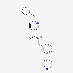 molecular formula C22H22N4O2 B2862651 N-([2,4'-bipyridin]-4-ylmethyl)-6-(cyclopentyloxy)nicotinamide CAS No. 2034434-05-2