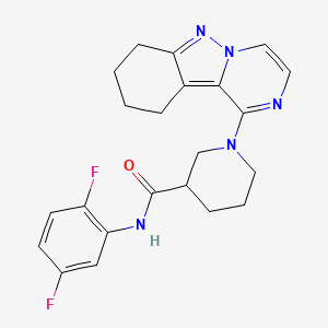 molecular formula C22H23F2N5O B2862683 N-(2,5-difluorophenyl)-1-{7H,8H,9H,10H-pyrazino[1,2-b]indazol-1-yl}piperidine-3-carboxamide CAS No. 2415623-48-0