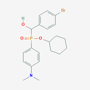 molecular formula C21H27BrNO3P B2862723 Cyclohexyl ((4-bromophenyl)(hydroxy)methyl)(4-(dimethylamino)phenyl)phosphinate CAS No. 578754-94-6