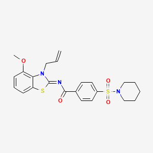 molecular formula C23H25N3O4S2 B2862734 (Z)-N-(3-allyl-4-methoxybenzo[d]thiazol-2(3H)-ylidene)-4-(piperidin-1-ylsulfonyl)benzamide CAS No. 892821-97-5