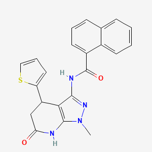 N-(1-methyl-6-oxo-4-(thiophen-2-yl)-4,5,6,7-tetrahydro-1H-pyrazolo[3,4-b]pyridin-3-yl)-1-naphthamide