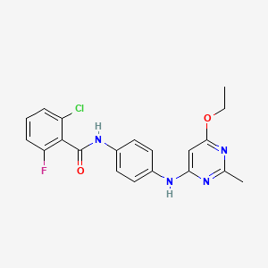2-chloro-N-(4-((6-ethoxy-2-methylpyrimidin-4-yl)amino)phenyl)-6-fluorobenzamide