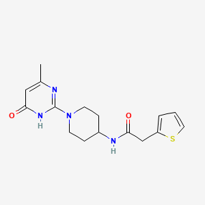 N-(1-(4-methyl-6-oxo-1,6-dihydropyrimidin-2-yl)piperidin-4-yl)-2-(thiophen-2-yl)acetamide