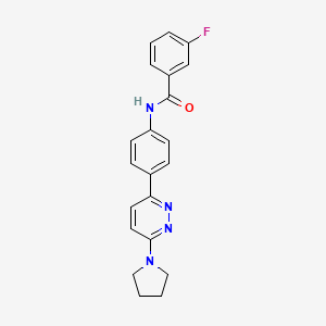 3-fluoro-N-(4-(6-(pyrrolidin-1-yl)pyridazin-3-yl)phenyl)benzamide