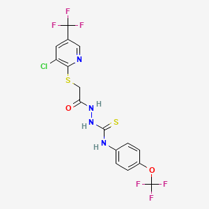 1-[[2-[3-Chloro-5-(trifluoromethyl)pyridin-2-yl]sulfanylacetyl]amino]-3-[4-(trifluoromethoxy)phenyl]thiourea
